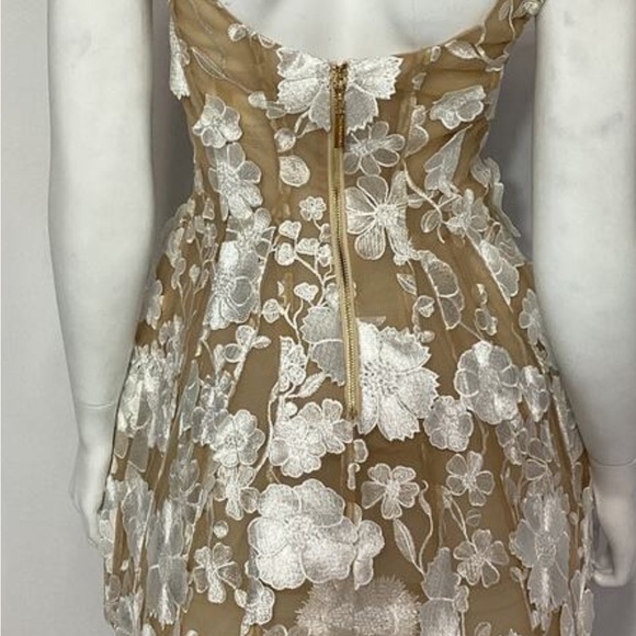 Bronx And Banco 'Jasmine' White Floral Sheer Mini Dress Size S - Picture 4 of 7